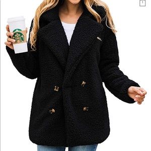 Prettygarden long sleeve shearling black XL